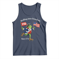 Funny Patriotic Frog Tank Top Rolling Into 250 Years Of Liberty
