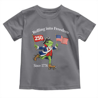 Funny Patriotic Frog Toddler T Shirt Rolling Into 250 Years Of Liberty