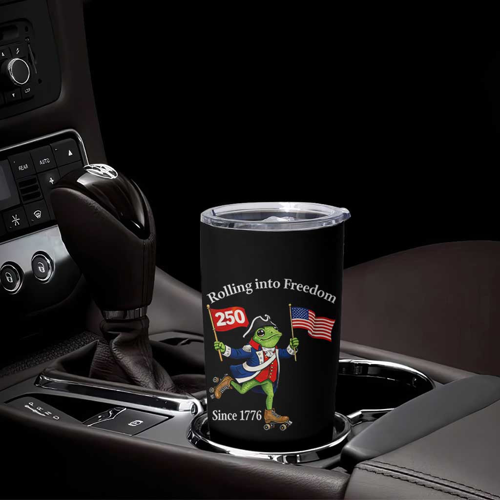 Funny Patriotic Frog Tumbler Cup Rolling Into 250 Years Of Liberty