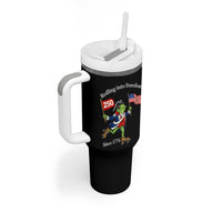 Funny Patriotic Frog Tumbler With Handle Rolling Into 250 Years Of Liberty