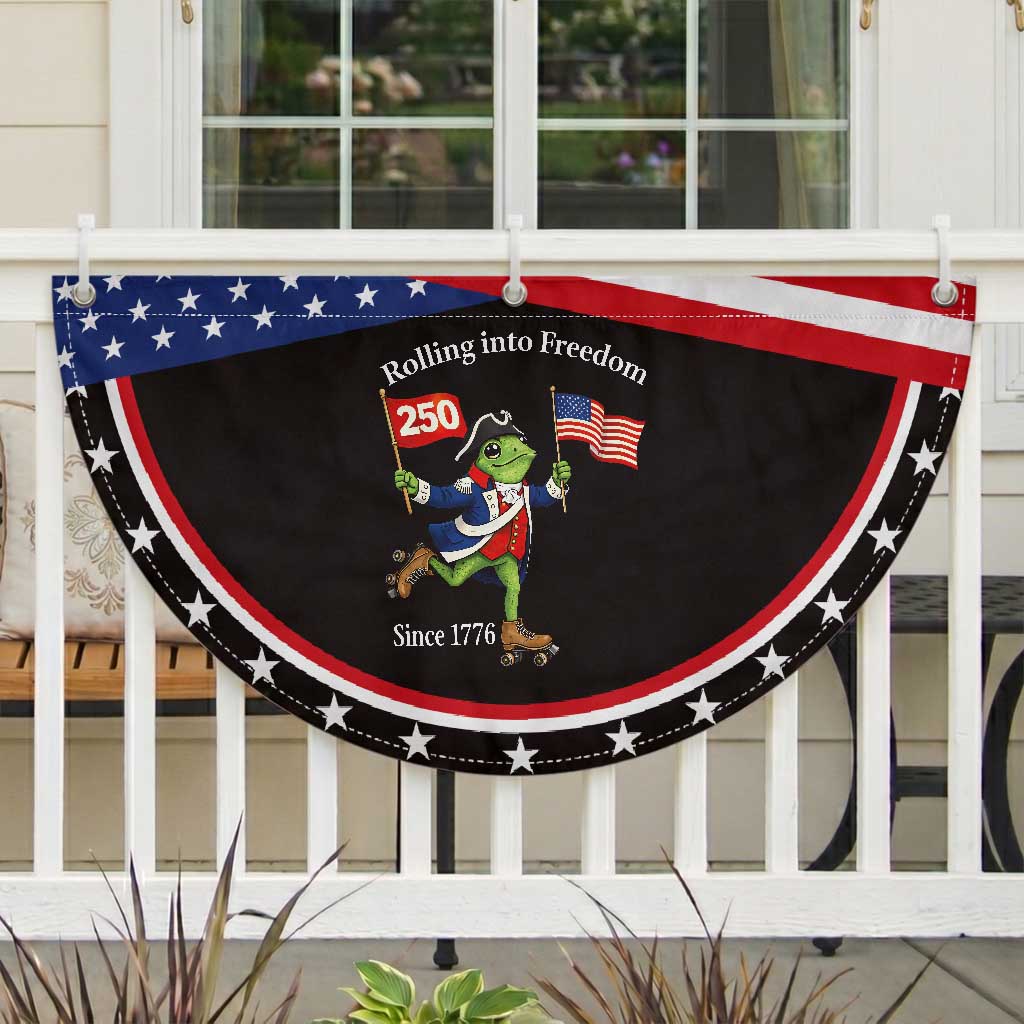 Funny Frog Patriotic Fan Flag Rolling Into 250 Years Of Liberty
