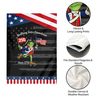 Funny Patriotic Frog Garden Flag Rolling Into 250 Years Of Liberty