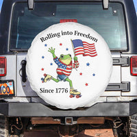 Funny Patriotic Frog Spare Tire Cover Rolling Into Freedom Since 1776