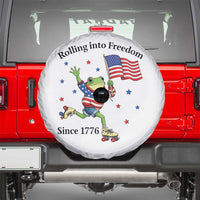 Funny Patriotic Frog Spare Tire Cover Rolling Into Freedom Since 1776