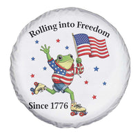 Funny Patriotic Frog Spare Tire Cover Rolling Into Freedom Since 1776