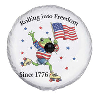 Funny Patriotic Frog Spare Tire Cover Rolling Into Freedom Since 1776