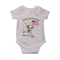 Funny Patriotic Frog Baby Onesie Rolling Into Freedom Since 1776
