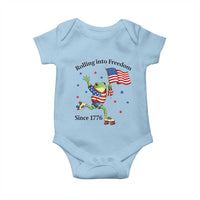 Funny Patriotic Frog Baby Onesie Rolling Into Freedom Since 1776
