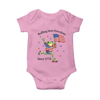 Funny Patriotic Frog Baby Onesie Rolling Into Freedom Since 1776