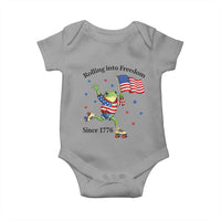 Funny Patriotic Frog Baby Onesie Rolling Into Freedom Since 1776
