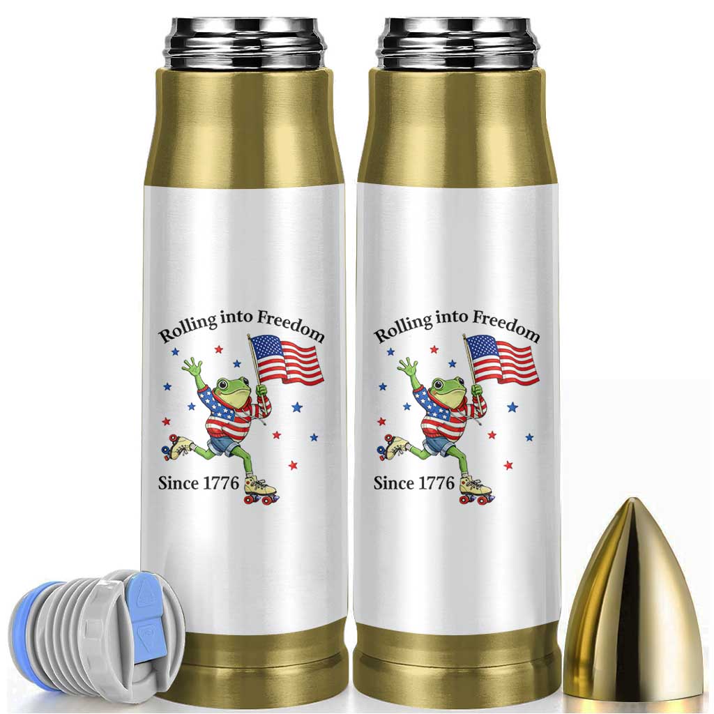 Funny Patriotic Frog Bullet Tumbler Rolling Into Freedom Since 1776
