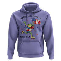 Funny Patriotic Frog Hoodie Rolling Into Freedom Since 1776