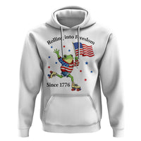Funny Patriotic Frog Hoodie Rolling Into Freedom Since 1776