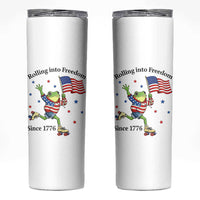 Funny Patriotic Frog Skinny Tumbler Rolling Into Freedom Since 1776