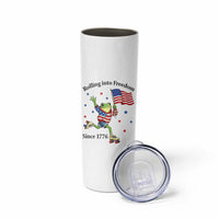 Funny Patriotic Frog Skinny Tumbler Rolling Into Freedom Since 1776