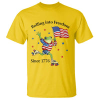 Funny Patriotic Frog T Shirt Rolling Into Freedom Since 1776