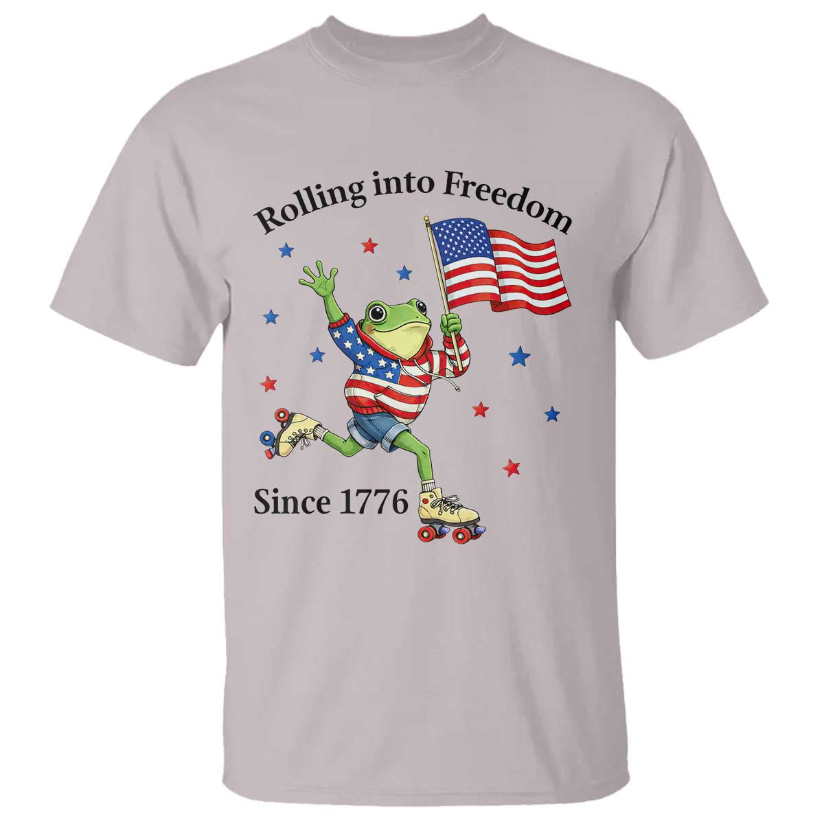 Funny Patriotic Frog T Shirt Rolling Into Freedom Since 1776