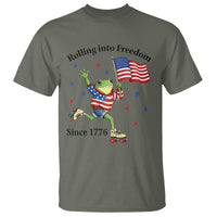 Funny Patriotic Frog T Shirt Rolling Into Freedom Since 1776