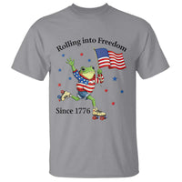 Funny Patriotic Frog T Shirt Rolling Into Freedom Since 1776