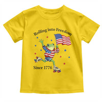 Funny Patriotic Frog Toddler T Shirt Rolling Into Freedom Since 1776