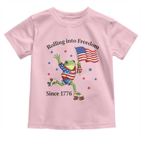 Funny Patriotic Frog Toddler T Shirt Rolling Into Freedom Since 1776
