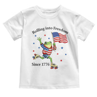 Funny Patriotic Frog Toddler T Shirt Rolling Into Freedom Since 1776