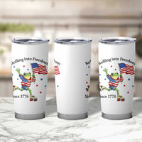 Funny Patriotic Frog Tumbler Cup Rolling Into Freedom Since 1776