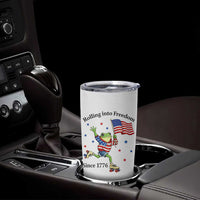 Funny Patriotic Frog Tumbler Cup Rolling Into Freedom Since 1776