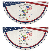 Funny USA 250th Anniversary Frog Patriotic Fan Flag Rolling Into Freedom Since 1776