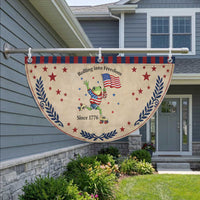 Funny USA 250th Anniversary Frog Patriotic Fan Flag Rolling Into Freedom Since 1776