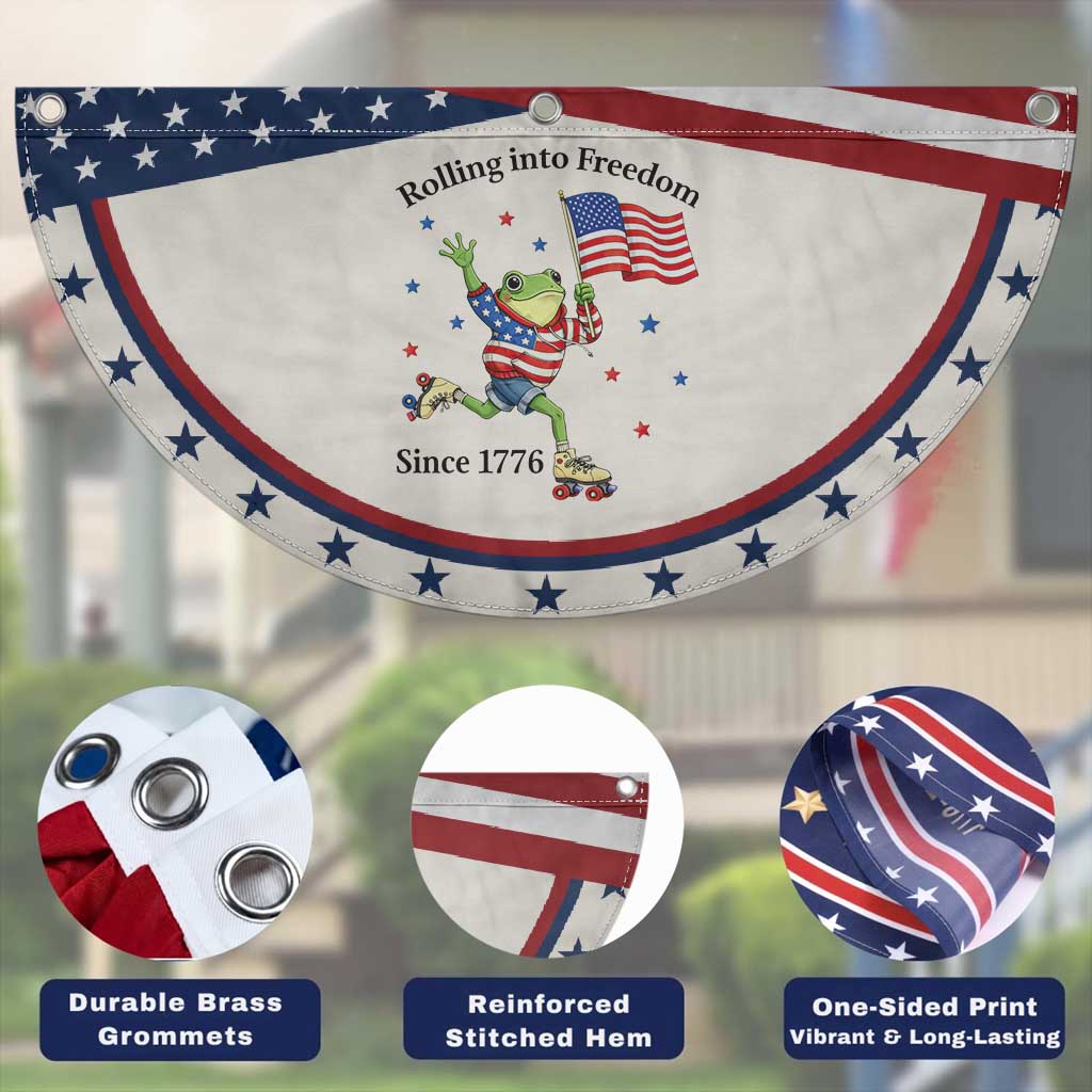 Funny USA 250th Anniversary Frog Patriotic Fan Flag Rolling Into Freedom Since 1776