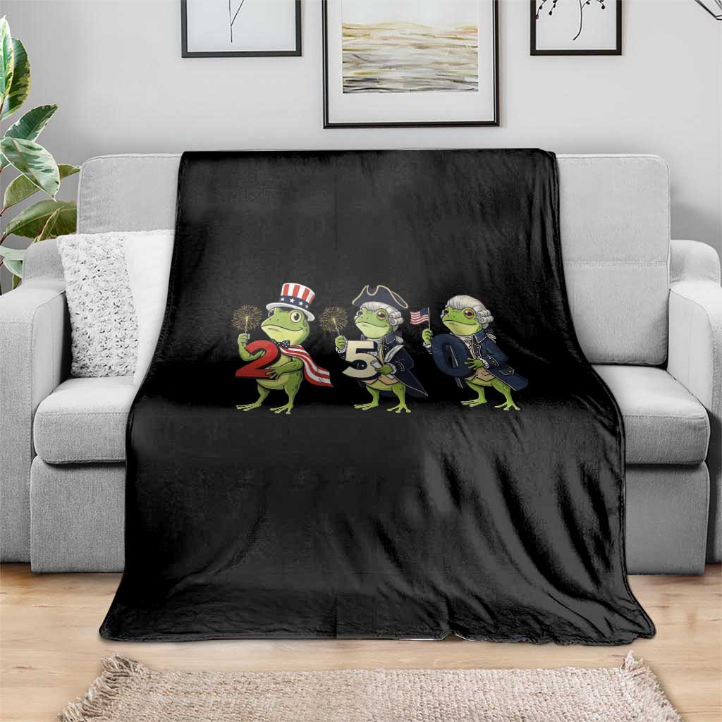 Proud American Frog Throw Blanket Celebrating 250 Years Of Freedom