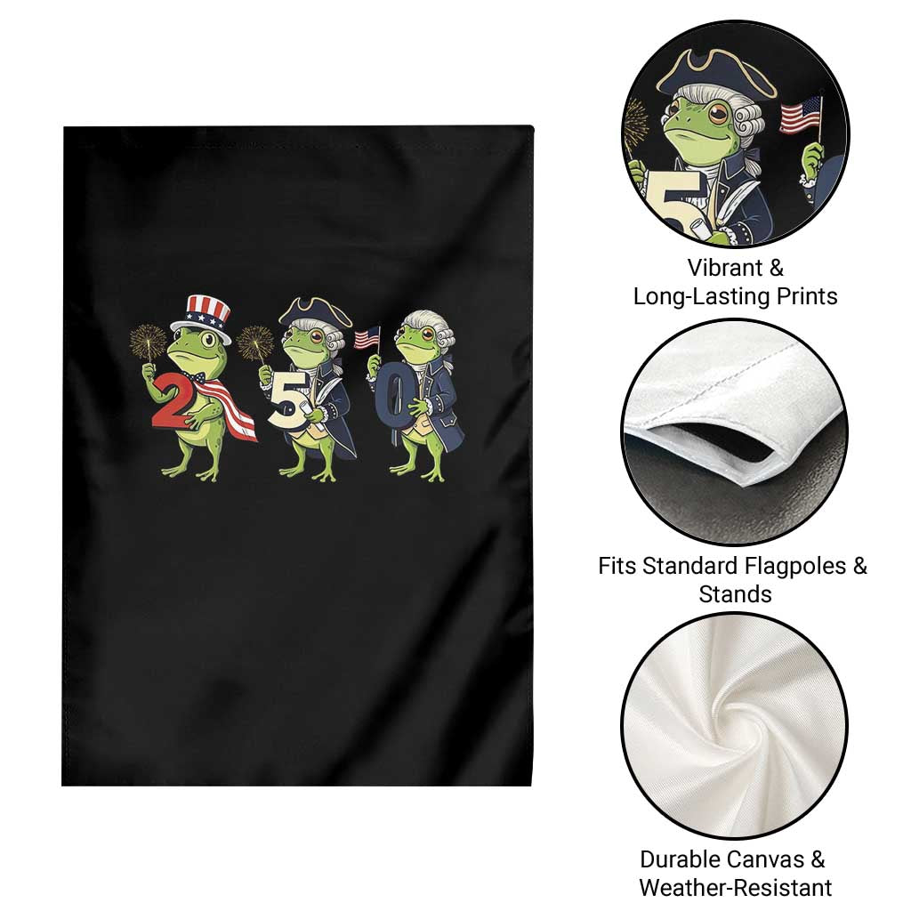 Proud American Frog Garden Flag Celebrating 250 Years Of Freedom