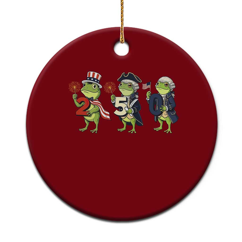 Proud American Frog Ceramic Ornament Celebrating 250 Years Of Freedom