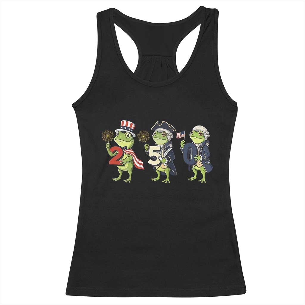 Proud American Frog Racerback Tank Top Celebrating 250 Years Of Freedom