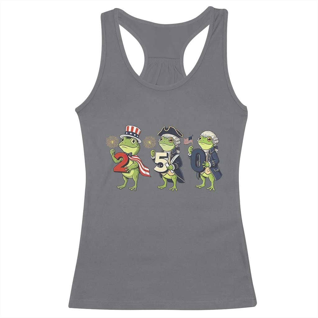 Proud American Frog Racerback Tank Top Celebrating 250 Years Of Freedom