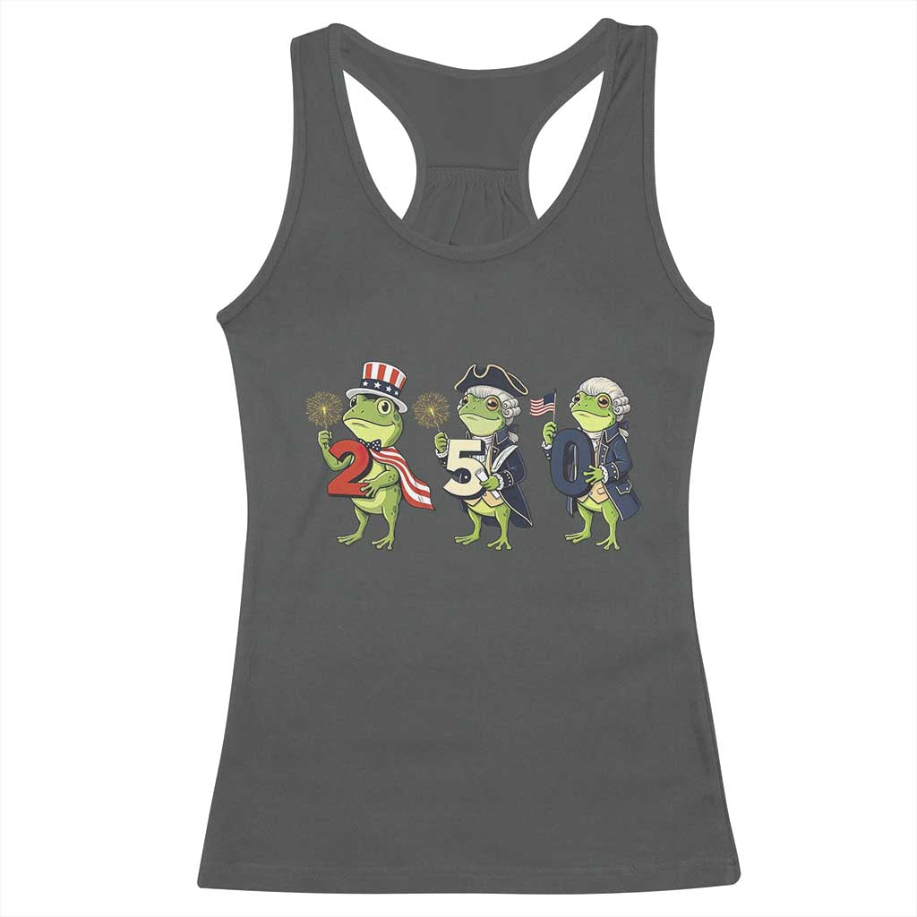 Proud American Frog Racerback Tank Top Celebrating 250 Years Of Freedom
