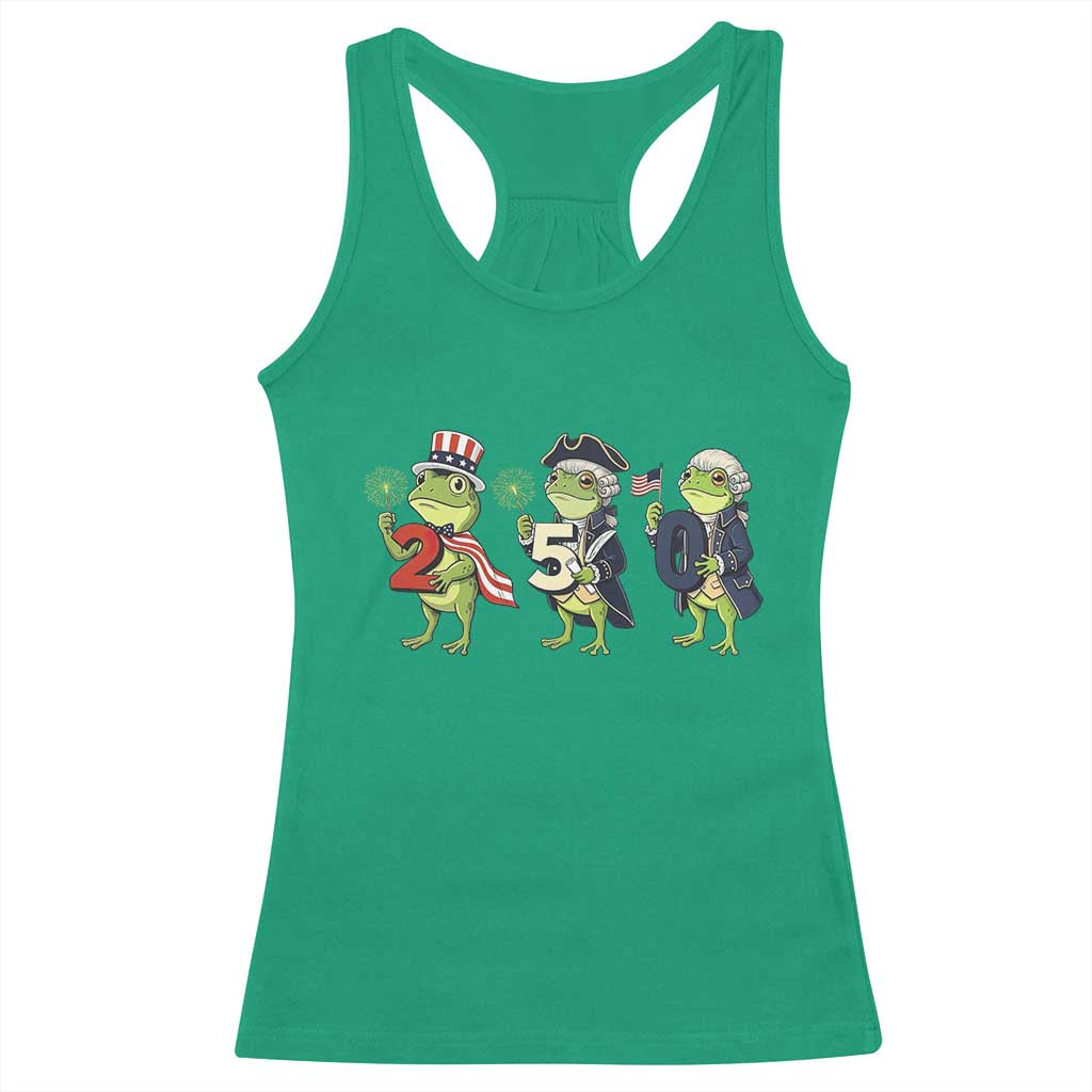 Proud American Frog Racerback Tank Top Celebrating 250 Years Of Freedom
