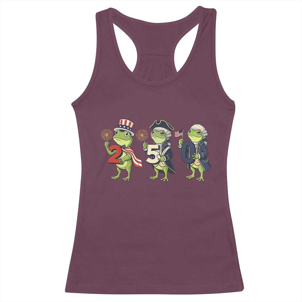 Proud American Frog Racerback Tank Top Celebrating 250 Years Of Freedom