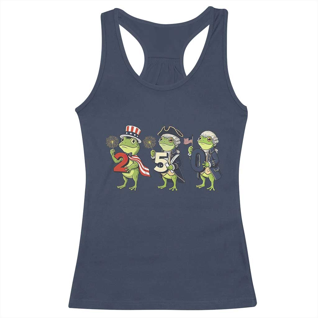 Proud American Frog Racerback Tank Top Celebrating 250 Years Of Freedom
