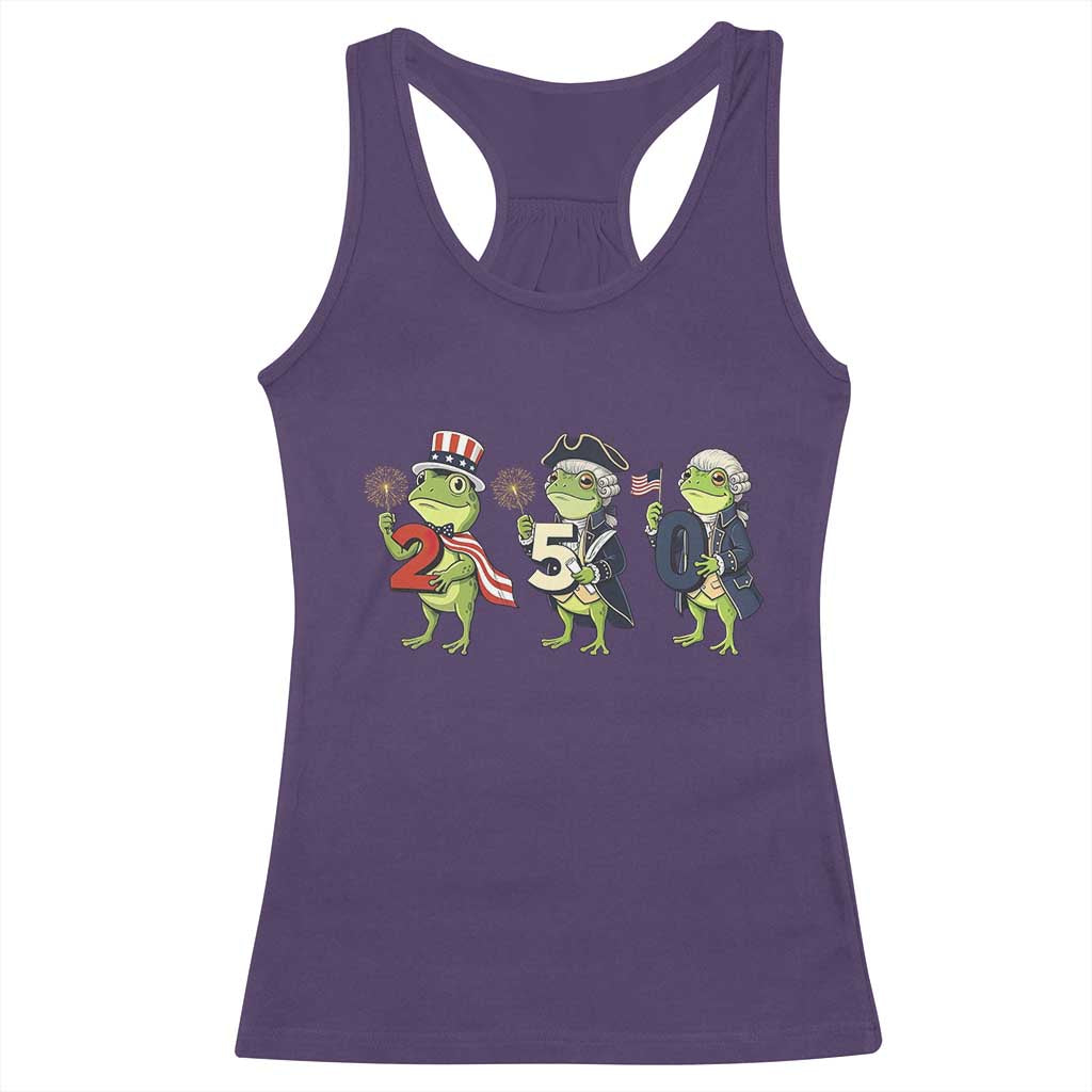Proud American Frog Racerback Tank Top Celebrating 250 Years Of Freedom