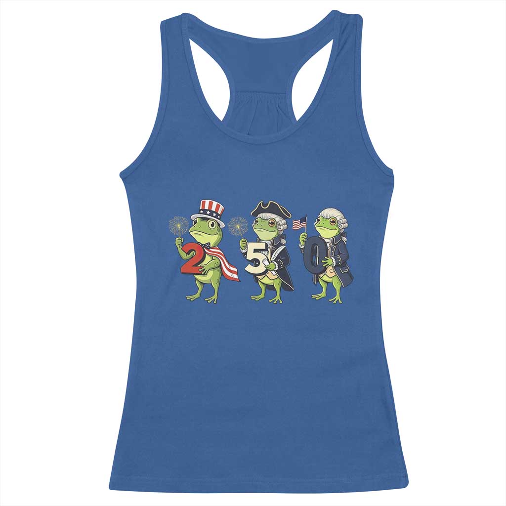 Proud American Frog Racerback Tank Top Celebrating 250 Years Of Freedom