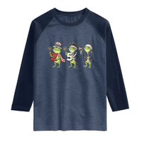 Proud American Frog Raglan Shirt Celebrating 250 Years Of Freedom