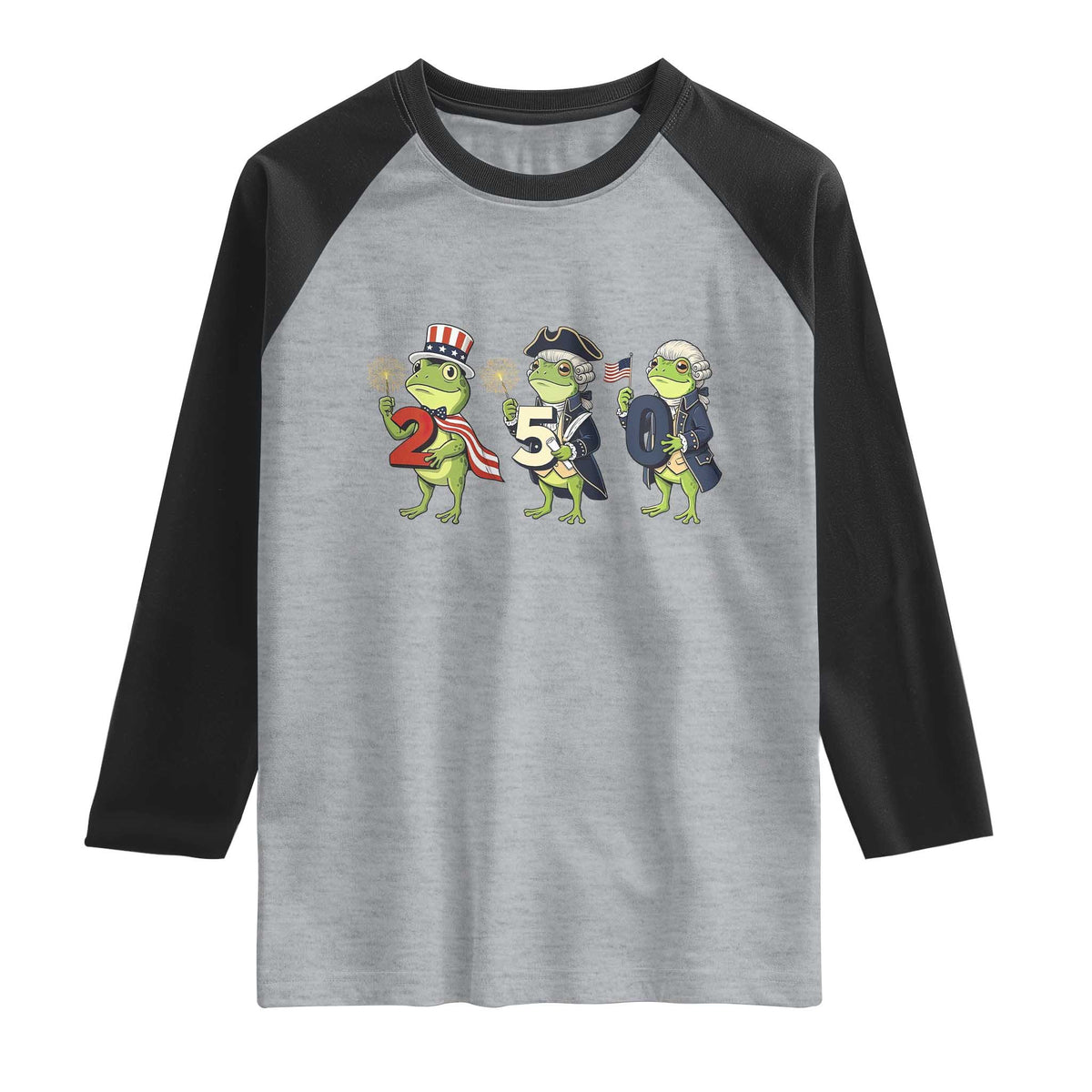 Proud American Frog Raglan Shirt Celebrating 250 Years Of Freedom