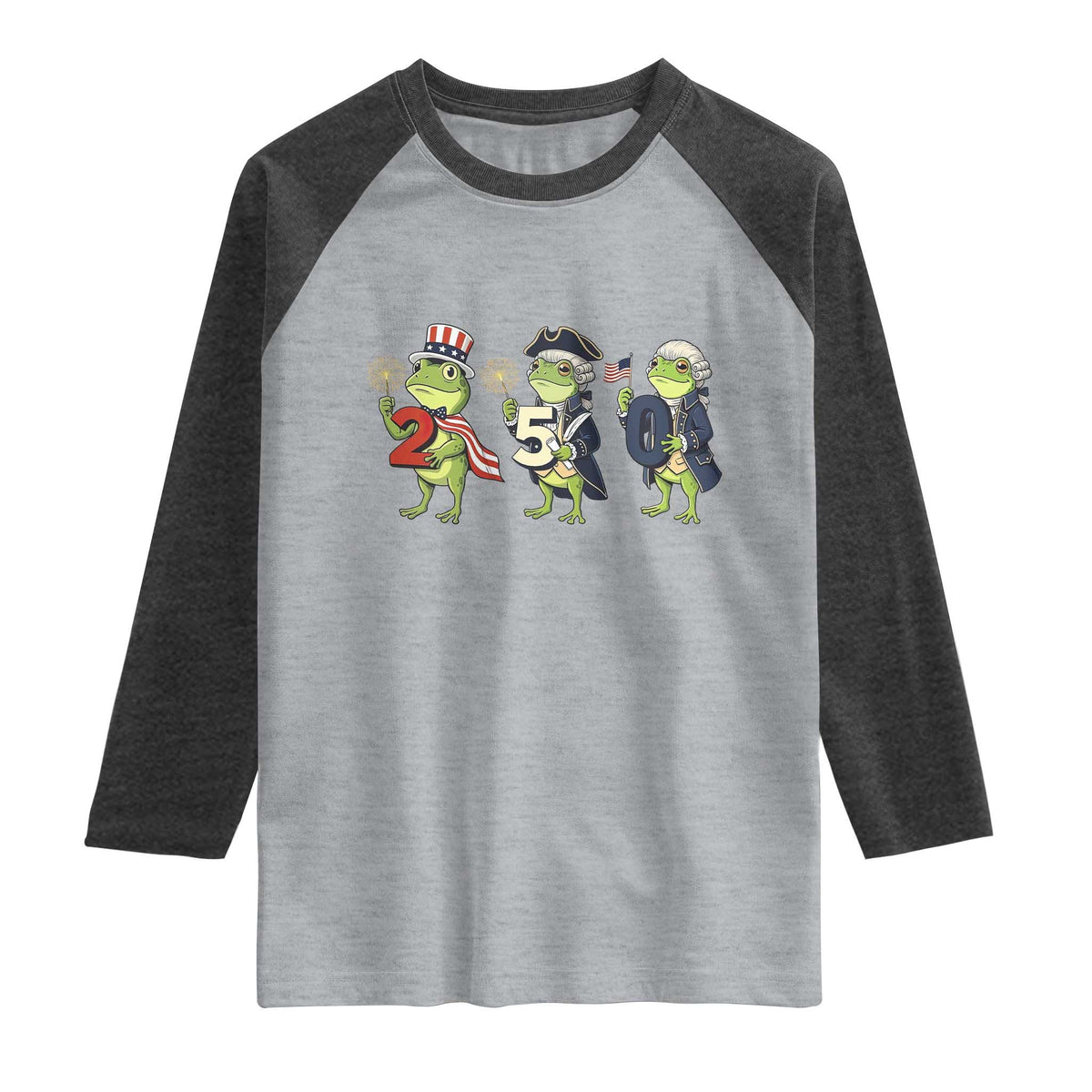 Proud American Frog Raglan Shirt Celebrating 250 Years Of Freedom