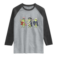Proud American Frog Raglan Shirt Celebrating 250 Years Of Freedom