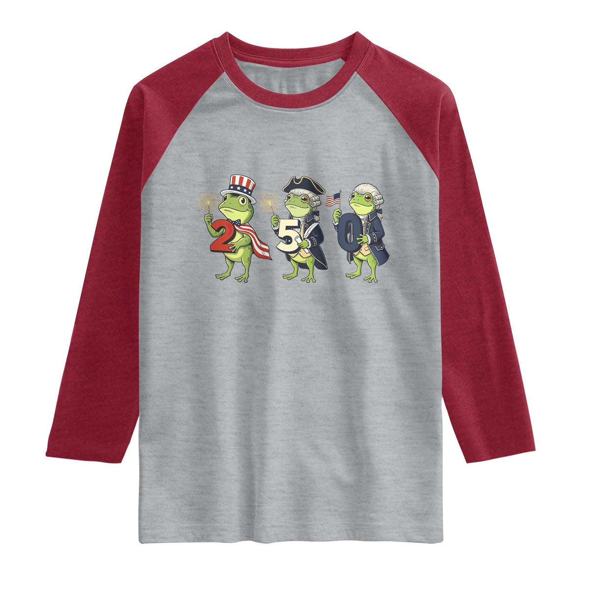 Proud American Frog Raglan Shirt Celebrating 250 Years Of Freedom
