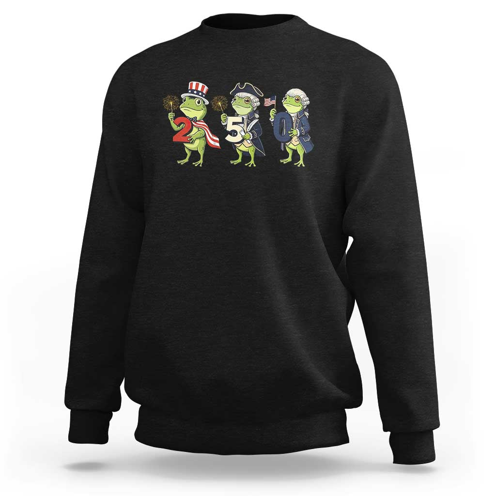 Proud American Frog Sweatshirt Celebrating 250 Years Of Freedom