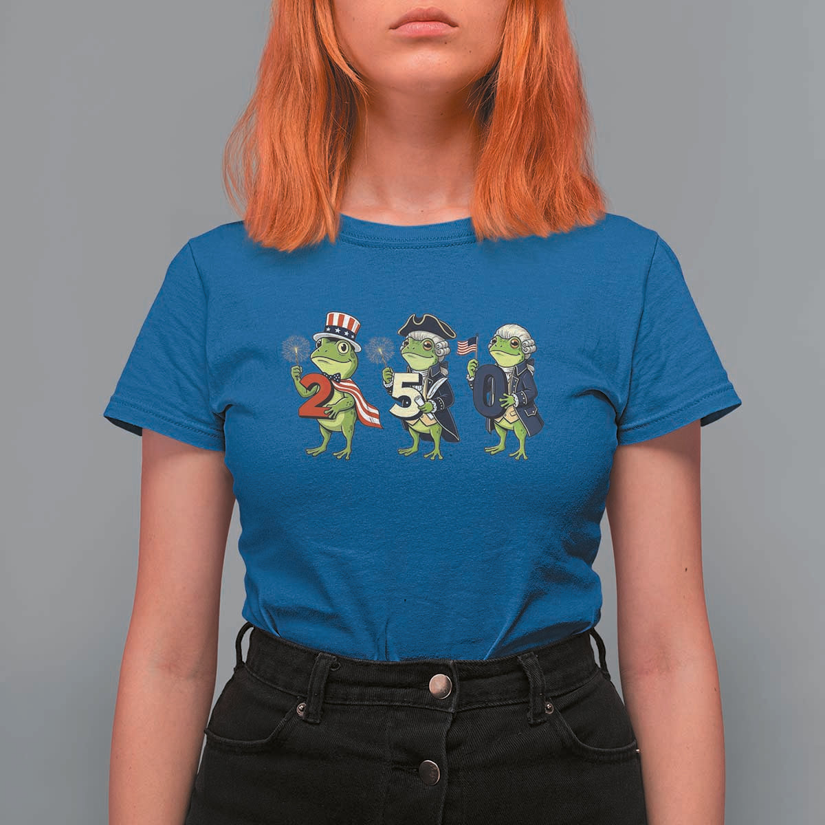 Proud American Frog T Shirt For Women Celebrating 250 Years Of Freedom