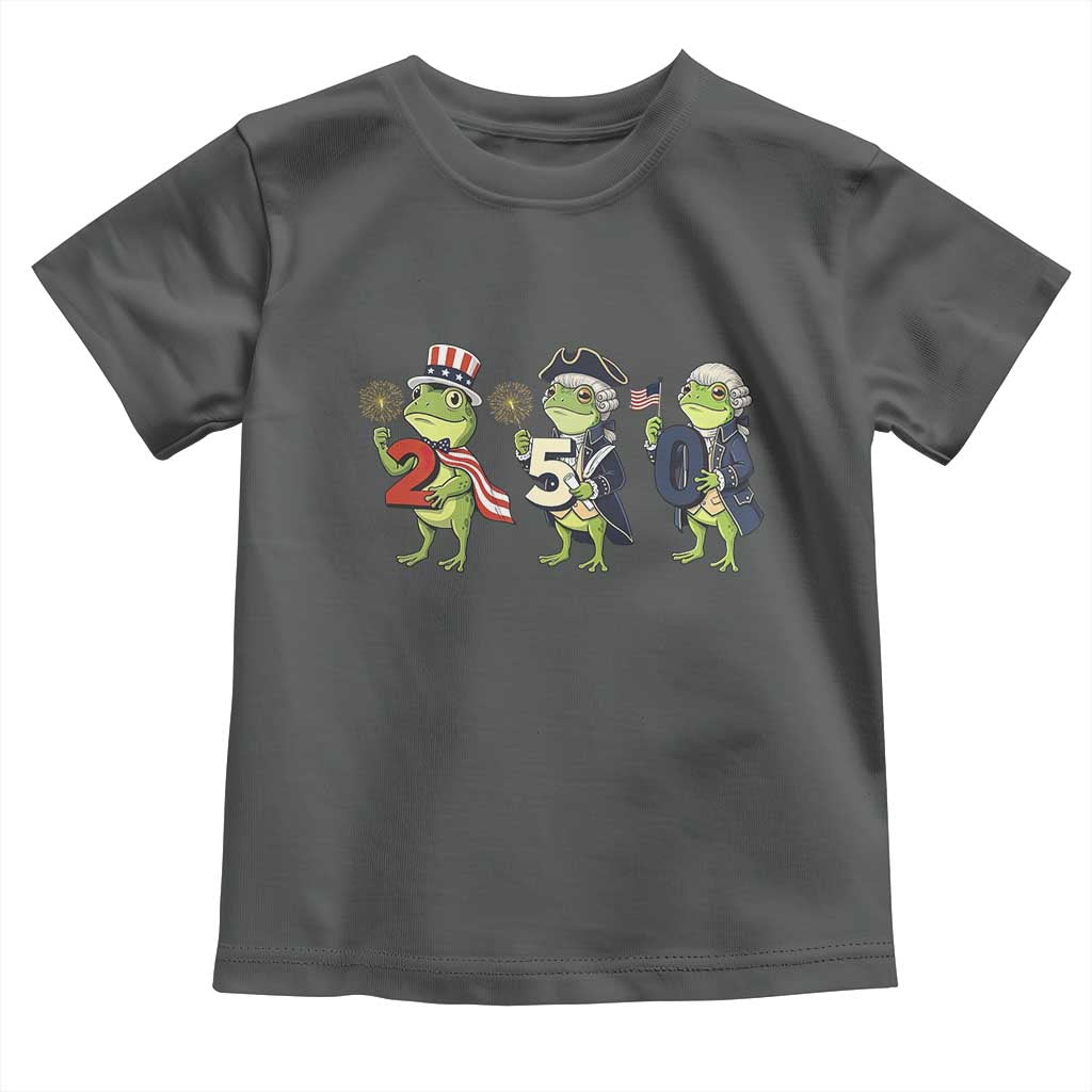 Proud American Frog Toddler T Shirt Celebrating 250 Years Of Freedom